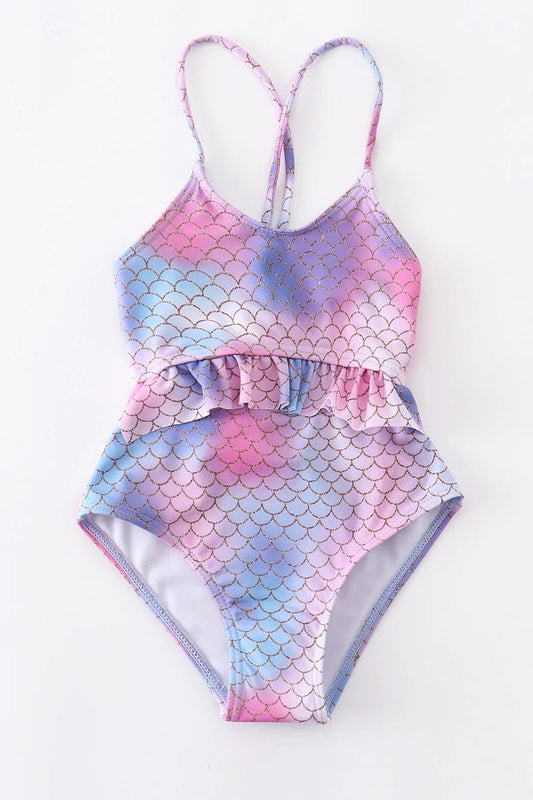 Tie Dyed Mermaid Swimsuit one piece