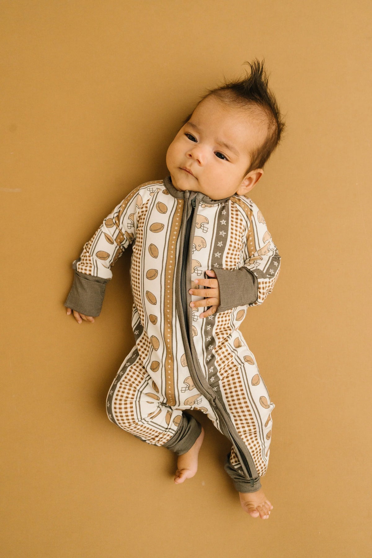 Little One Shop: Touchdown Stripe Bamboo Zippy Romper