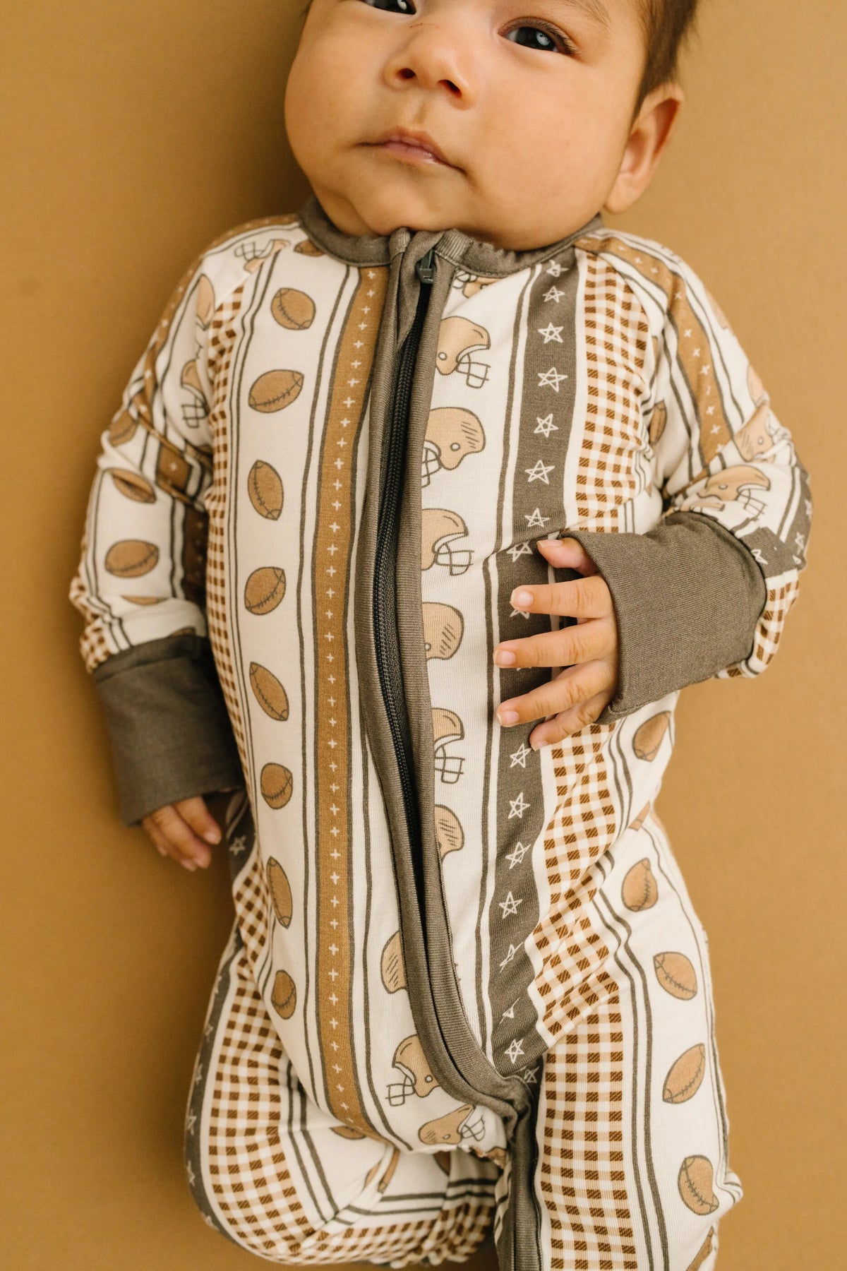 Little One Shop: Touchdown Stripe Bamboo Zippy Romper