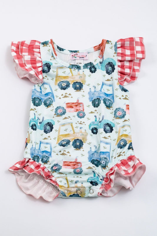 Tractor Pull Baby Ruffle Romper