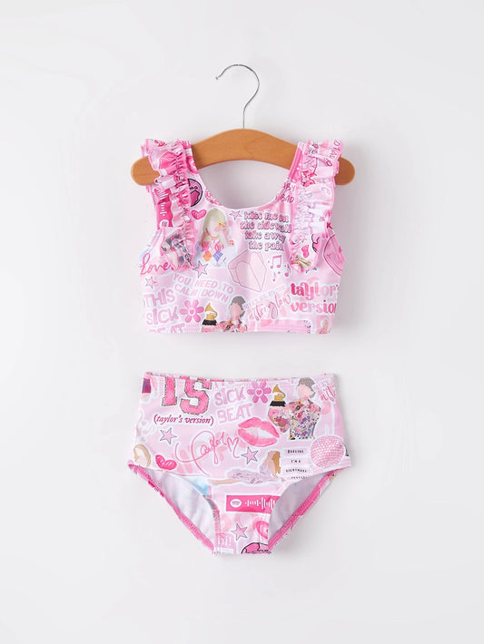Pink TS Two Piece Swim Suit