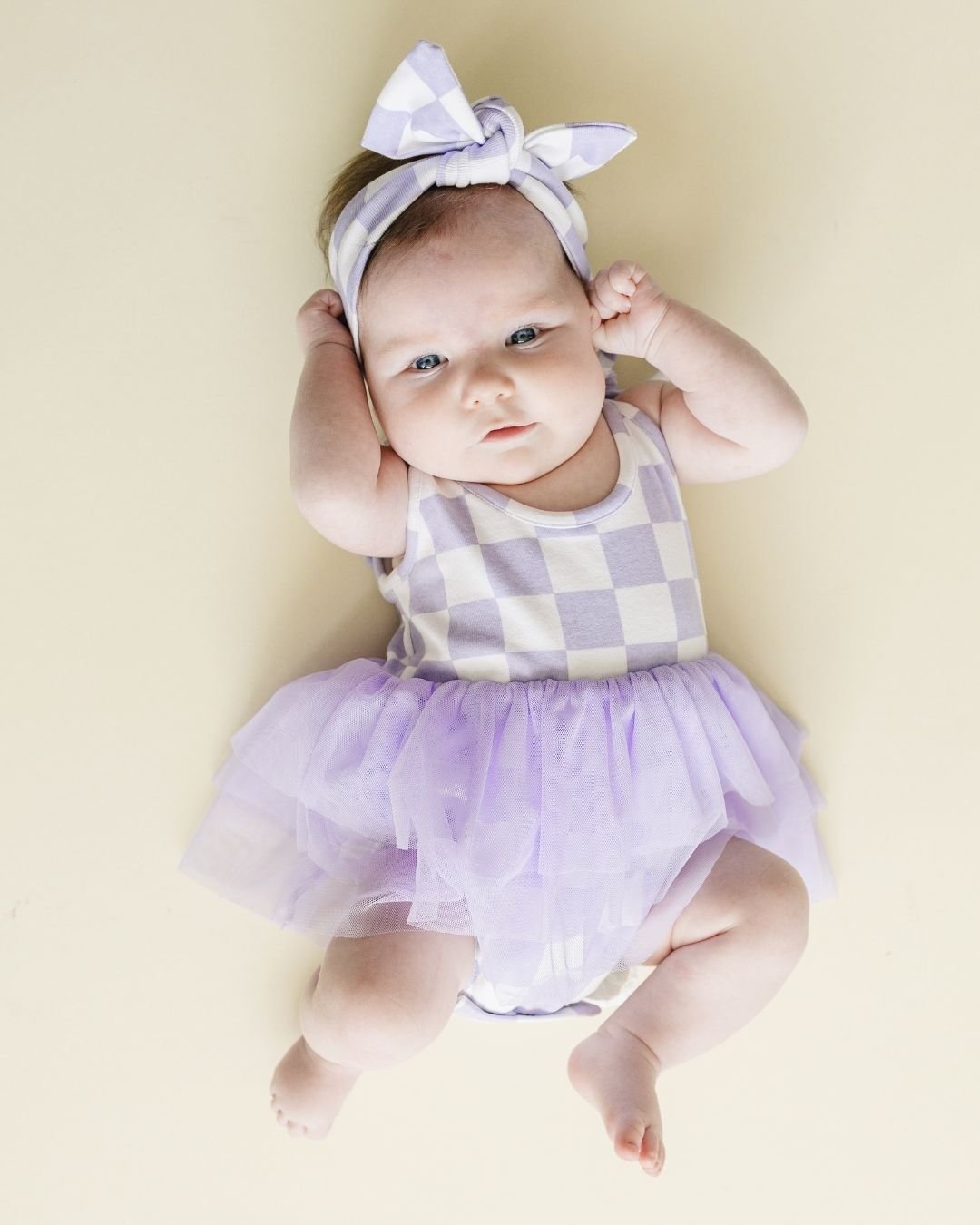 Tutu Romper | Checkered Lavender