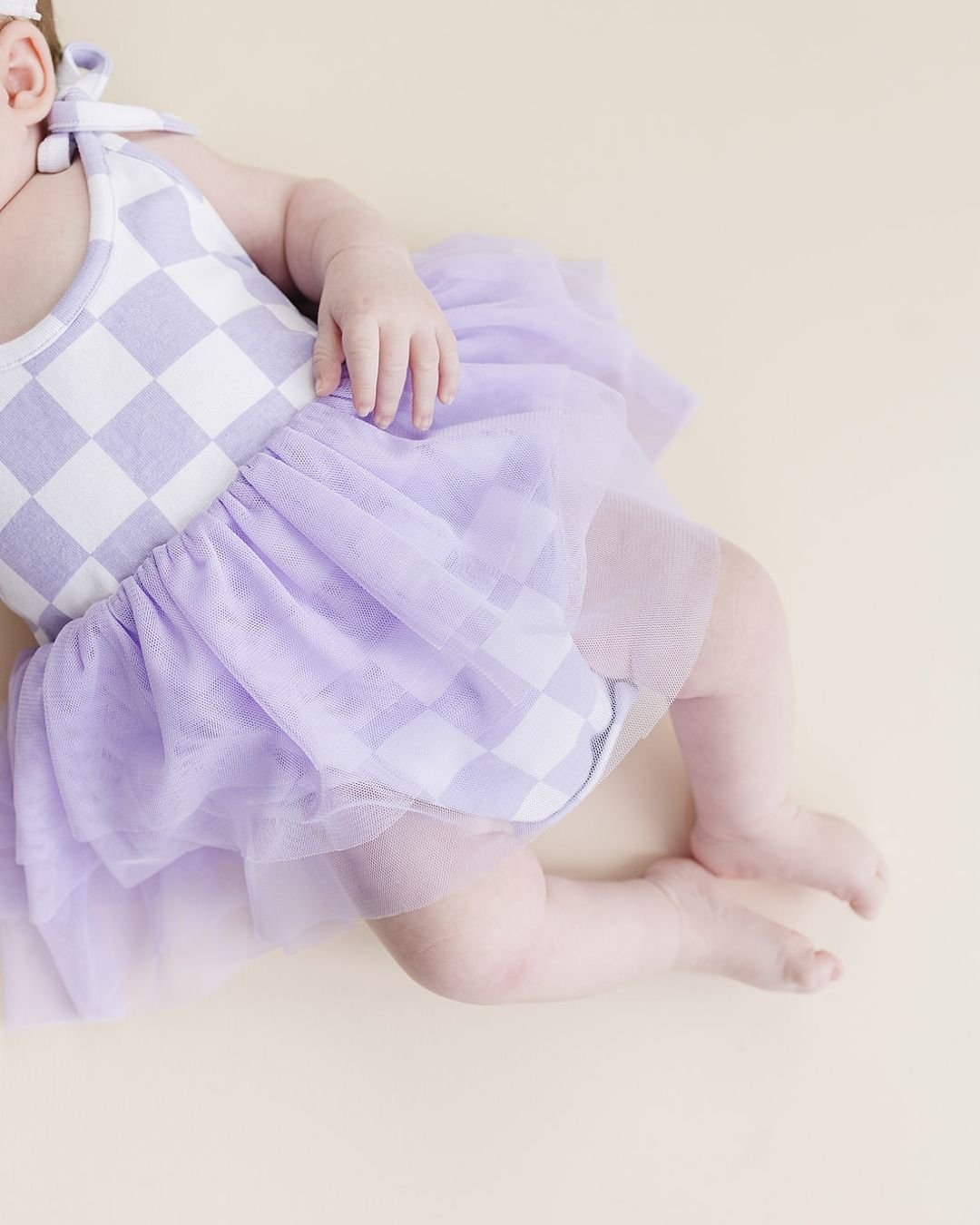 Tutu Romper | Checkered Lavender