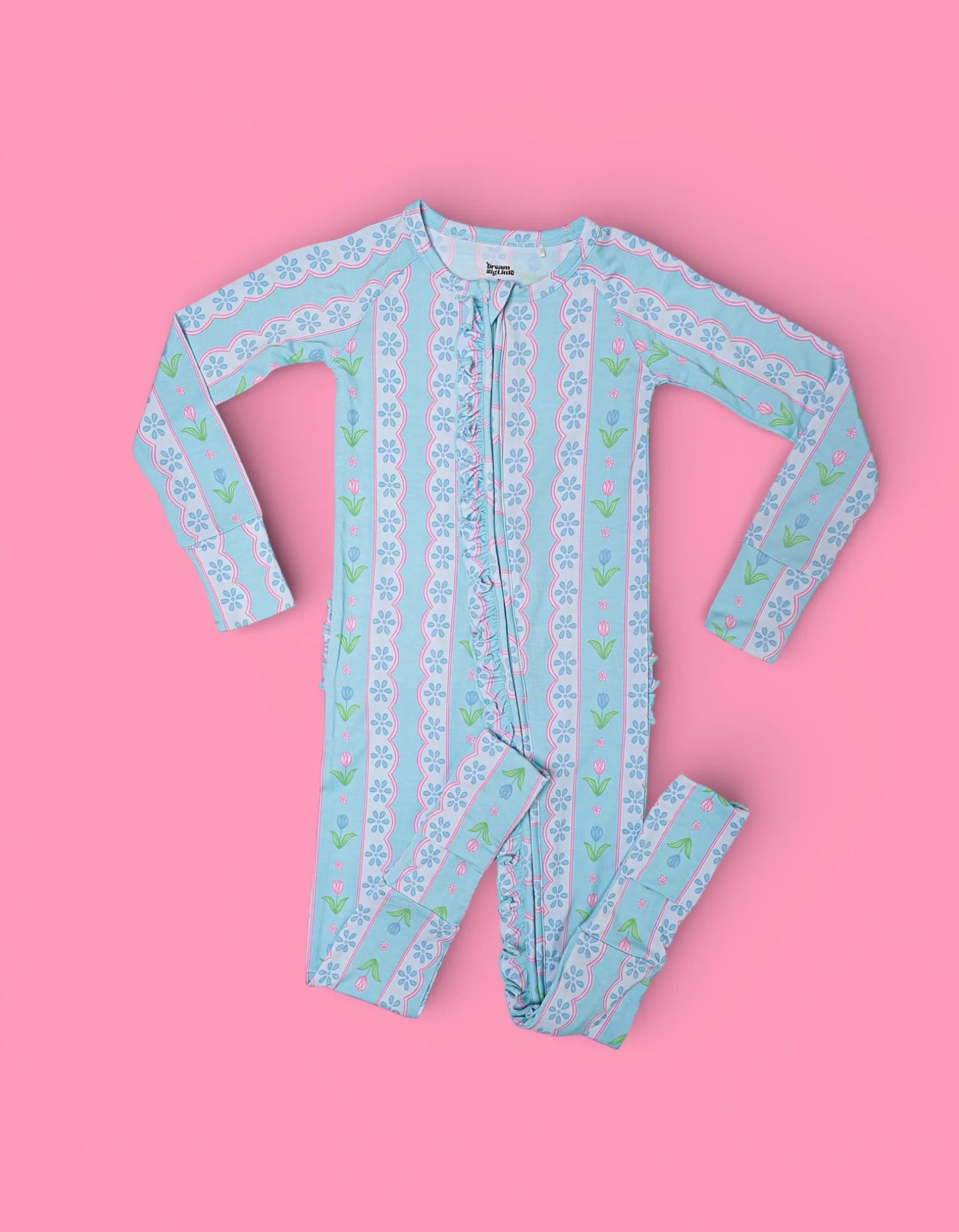 Dream Big: Whimsy Tulip Ruffle Bamboo Zippy Romper