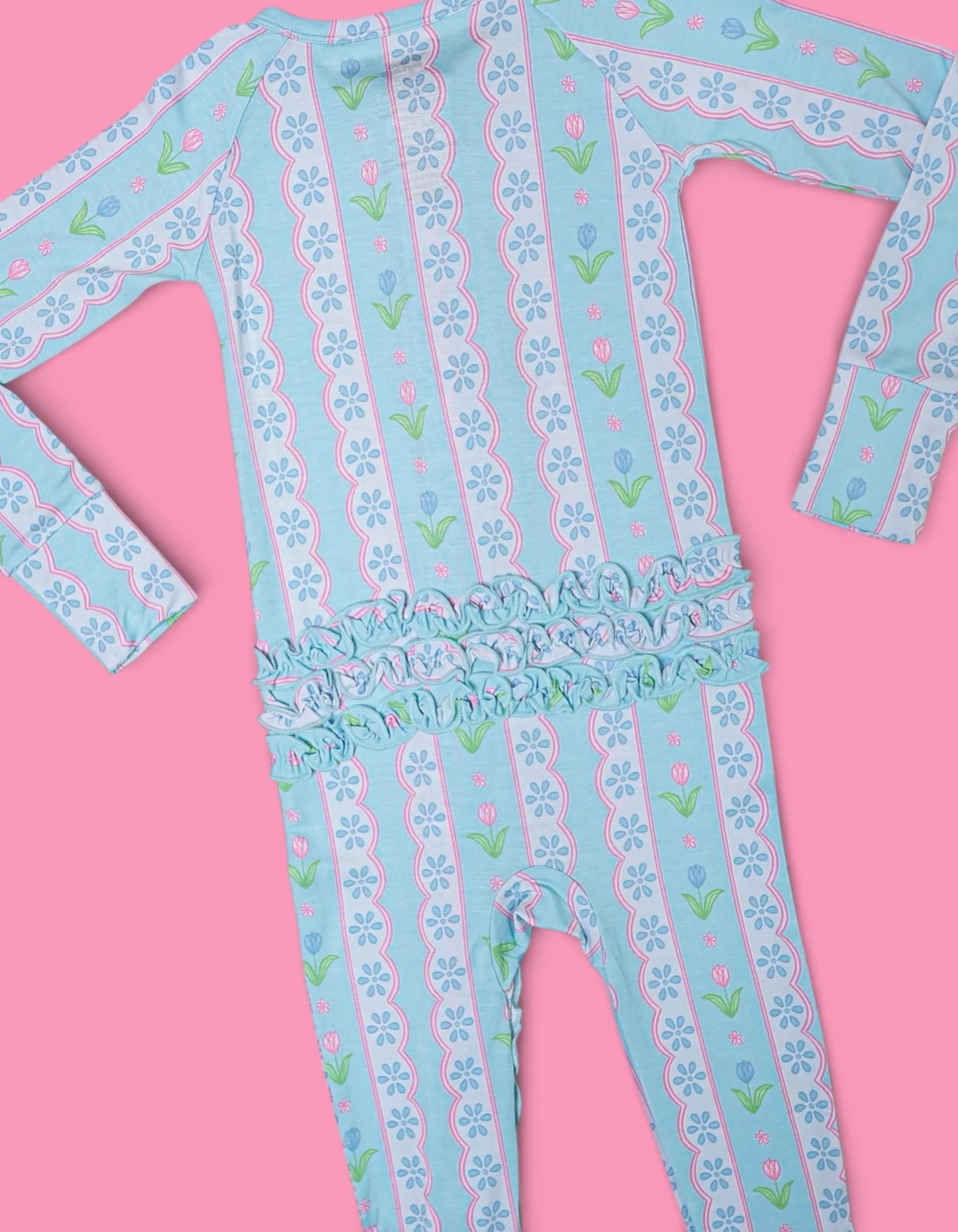 Dream Big: Whimsy Tulip Ruffle Bamboo Zippy Romper
