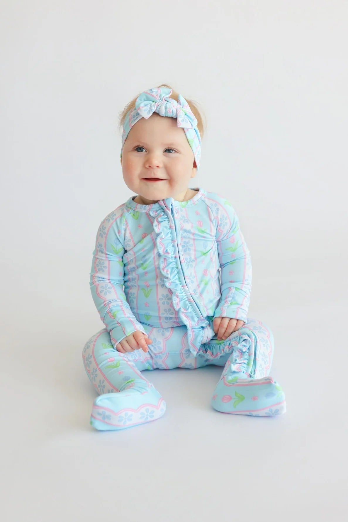 Dream Big: Whimsy Tulip Ruffle Bamboo Zippy Romper