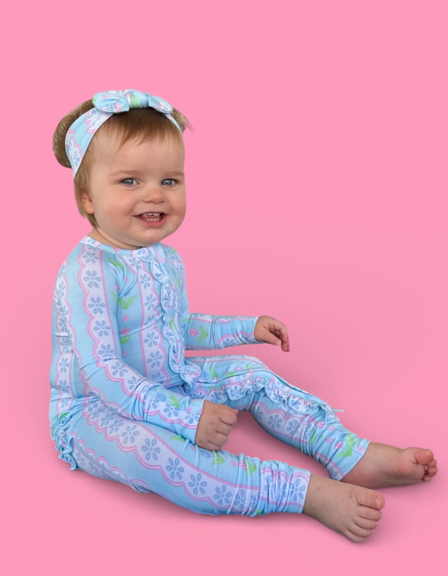 Dream Big: Whimsy Tulip Ruffle Bamboo Zippy Romper