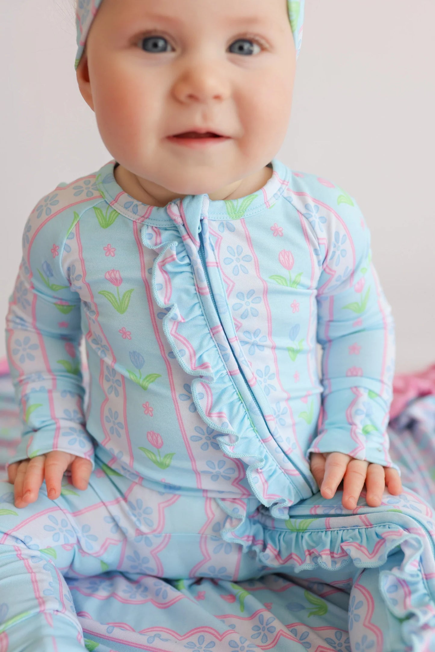 Dream Big: Whimsy Tulip Ruffle Bamboo Zippy Romper