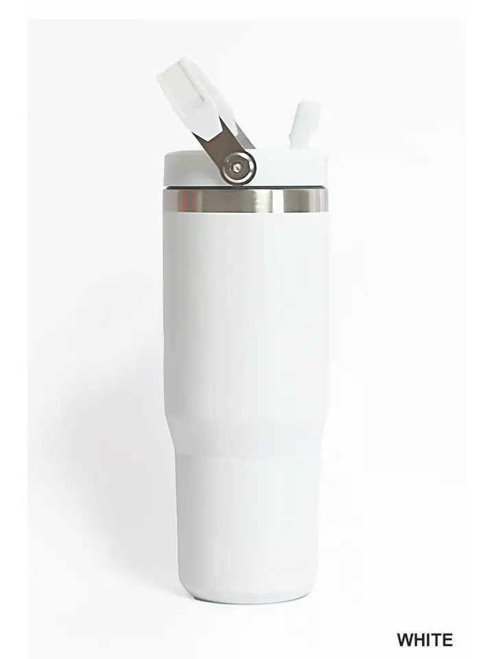 30 oz Stainless Steel Flip Straw Tumbler