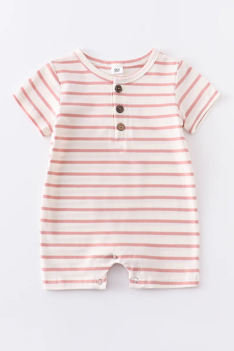 White Striped buttom Romper