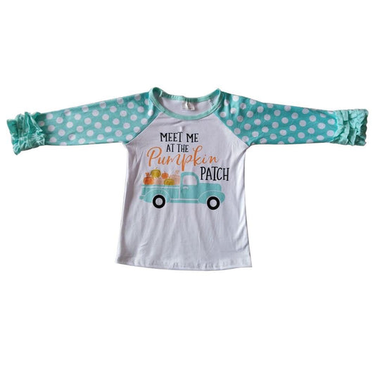 Aqua sleeve Meet Me at the Pumpkin Patch shirt