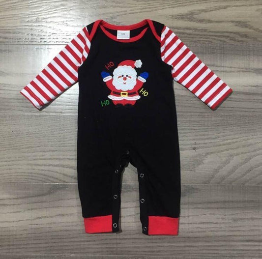 Black and Red Stripe Santa Romper