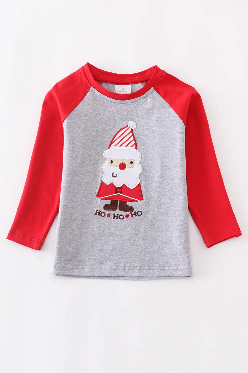 Boys Gray Santa Top