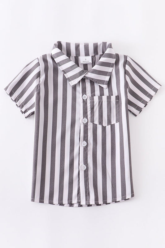 Gray Striped Boys shirt